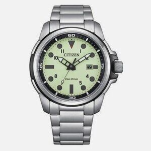 Citizen Men's Sport Casual Date Indicator Eco-Drive Silver Watch 44MM
